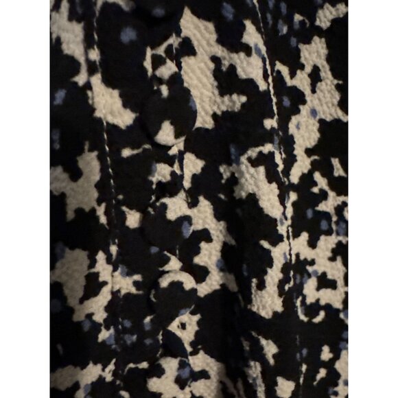 H&M Black & White Textured Button Front Dress Size 6 With 3/4 Sleeves - Picture 5 of 5